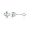S925 Sterling Silver Platinum Plated Moissanite Threaded Base Stud Earrings
