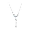 S925 Sterling Silver Platinum Plated Moonfall Star River Tassel Necklace