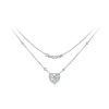 S925 Sterling Silver Platinum Plated Double Layer Moissanite Clavicle Necklace