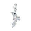 S925 Sterling Silver Platinum Plated Zircon Bird DIY Pendant