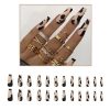 24pcs/box Frosted Leopard Finished Ballet Manicure Patches