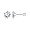 S925 Sterling Silver Platinum Plated Zircon Stud Earrings Jewelry