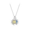 S925 Sterling Silver Platinum Plated Sun Moon and Stars Necklace