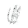 S925 Sterling Silver Platinum-plated Wound Zircon Open Adjustable Plain Ring