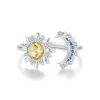 S925 Sterling Silver Platinum-plated Sun Moon Adjustable Open Ring