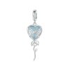 S925 Sterling Silver Nano Opal Blue Heart Balloon DIY Beads