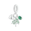 S925 Sterling Silver Platinum Plated Zircon Tree of Life DIY Pendant