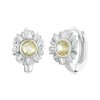 S925 Sterling Silver Women Sunflower Earrings Jewelry