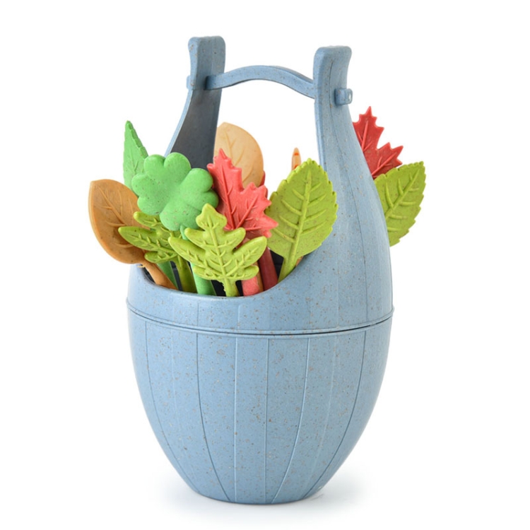 Mini Wheat Fiber Material Tableware Set Snack Dessert Forks