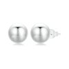 S925 Sterling Silver Platinum Plated Spherical Women Earrings