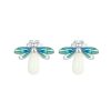 S925 Sterling Silver Platinum Plated Firefly Luminous Ring Earrings