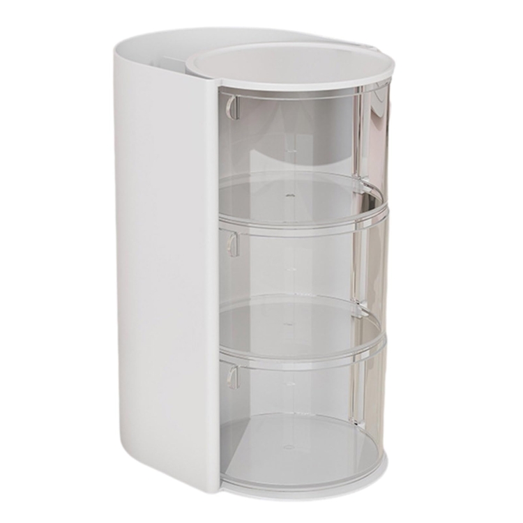 Desktop Powder Puff Storage Box Dust-proof Rotating Makeup Brush Storage Bucket