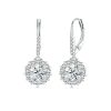 S925 Sterling Silver Platinum Plated Moissanite Women Earrings