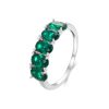 S925 Sterling Silver Luxury Alphabet Green Zirconia Women Ring