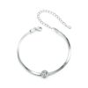 S925 Sterling Silver Platinum Plated Snake Bone Moissanite Bracelet