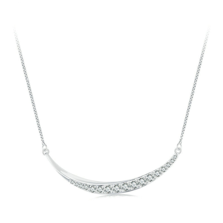 S925 Sterling Silver Crescent Moon Necklace for Women