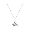 S925 Sterling Silver Paper Airplane Necklace Valentine Day Platinum-plated Jewelry