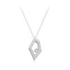 S925 Sterling Silver Platinum Plated Square Geometric Sparkling Necklace