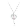S925 Sterling Silver Platinum-plated Butterfly Vine Love Key Necklace