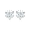 S925 Sterling Silver Platinum Plated Crown Fox Princess Earrings