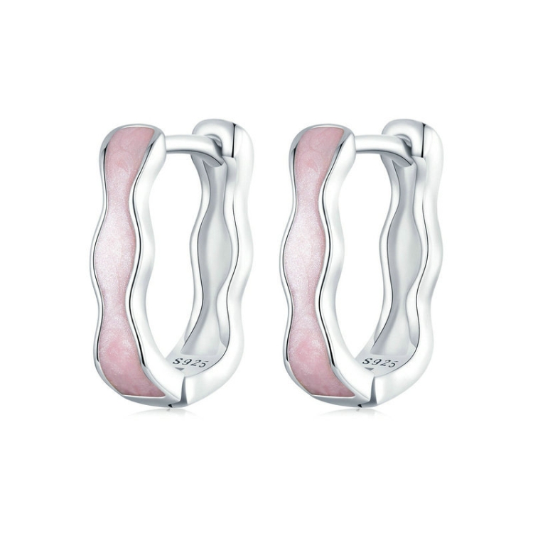 S925 Sterling Silver Pink Zircon Women Earrings
