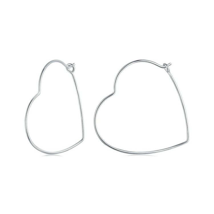 S925 Sterling Silver Zircon Love Heart Earrings