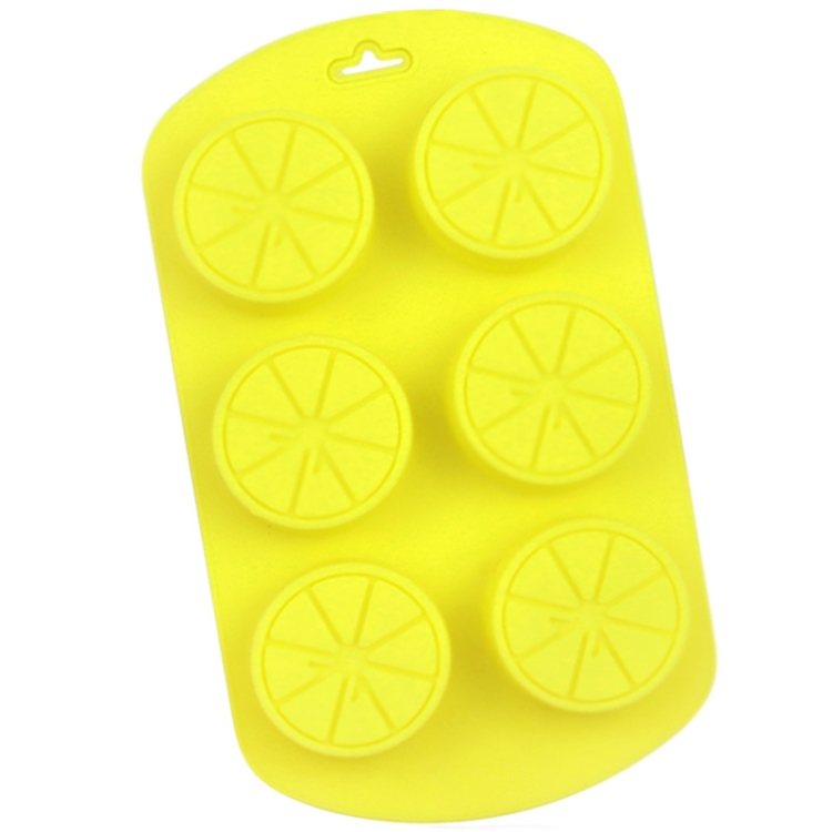 6 Grids Round Lemon Shape Silicone Moon Cake Model Kitchen Baking Handmade Cake Mold