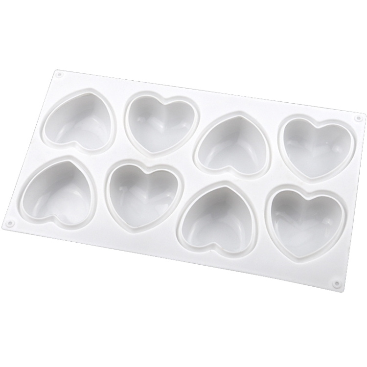 8 Grids Heart Silicone Chocolate Mold Handmade Aroma Soap Mould