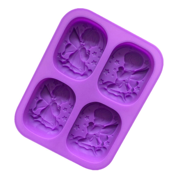 4 Grids Male And Female Angel Soap Mould Silicone Cake Mold