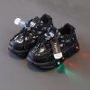 Children LED Light Shoes Webbing Fabric Breathable Luminous Casual Sneakers