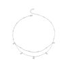 S925 Sterling Silver Platinum-plated Tassel Moissanite Double-layer Necklace