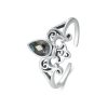 S925 Sterling Silver Vintage Iris Open Adjustable Ring