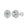 S925 Sterling Silver With White Gold Moissanite Earrings