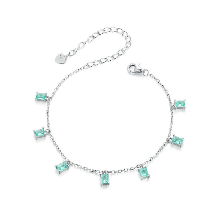 S925 Sterling Silver Platinum-plated Tassel Bracelet