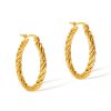 OPK GE960 1pair Stainless Steel Gold Plated Vintage Twist Earrings