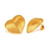 1pair Vintage Heart Earrings Geometric Personalized Simple Stainless Steel Earrings