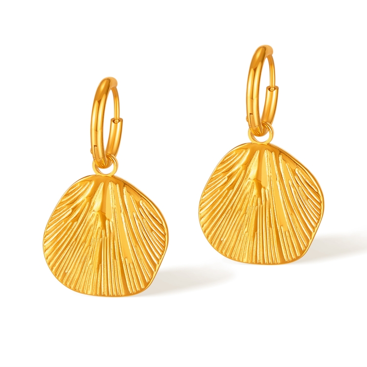 1pair Vintage Geometric Stripes Design Sense Temperament Stainless Steel Earrings