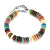 Stainless Steel Chain Colorful Volcanic Stone Bracelet