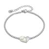 OPK GS1549 Stainless Steel With Diamonds Bracelet Love Heart Shell Hand Jewelry