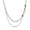 Personalized Simple Stainless Steel Double Layer Chain Splicing Tiger Eye Stone Necklace