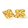 1pair Vintage Stainless Steel Geometric Stripe Earrings