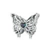 S925 Sterling Silver Oxidized Butterfly Hollow DIY Beads