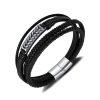 Personalized Retro Stainless Steel Multi-Layer Braided Magnetic Buckle Bracelet