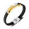 Stainless Steel Vintage Anchor Personalized Double Woven Leather Bracelet