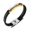 Stainless Steel Minimalist Glossy Double Leather Woven Bracelet