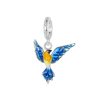S925 Sterling Silver DIY Blue Bird Pendant