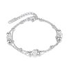 OPK 1249 Double Layer Stacking Simple Round Beads Stainless Steel Bracelet