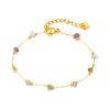 OPK 1389 Colorful Natural Stone Accessories Titanium Bracelet