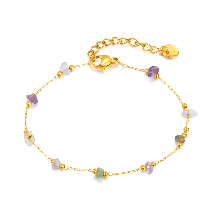 OPK 1389 Colorful Natural Stone Accessories Titanium Bracelet