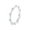 S925 Sterling Silver Platinum-plated Inlaid Zircon Ring Fine Sparkle Ring